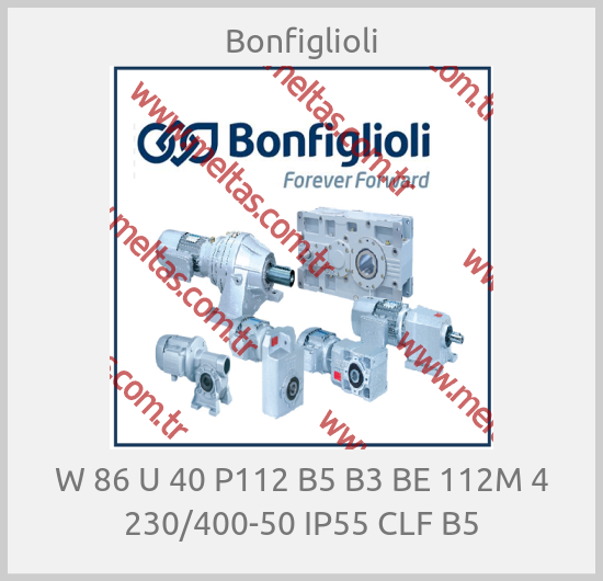 Bonfiglioli - W 86 U 40 P112 B5 B3 BE 112M 4 230/400-50 IP55 CLF B5