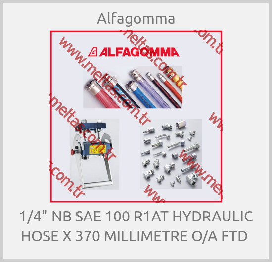 Alfagomma - 1/4" NB SAE 100 R1AT HYDRAULIC HOSE X 370 MILLIMETRE O/A FTD 