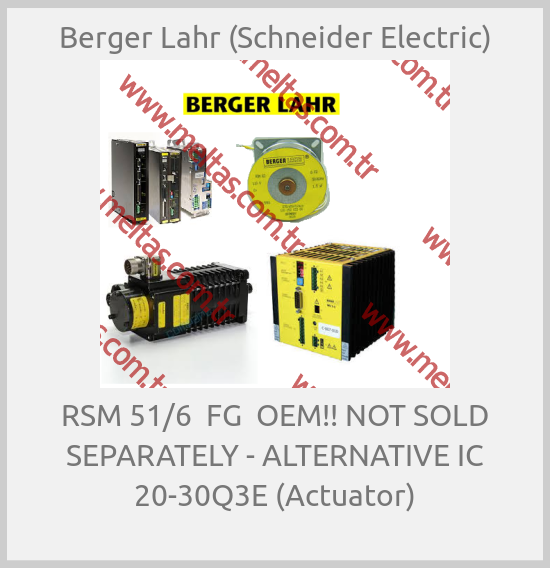 Berger Lahr (Schneider Electric) - RSM 51/6  FG  OEM!! NOT SOLD SEPARATELY - ALTERNATIVE IC 20-30Q3E (Actuator)