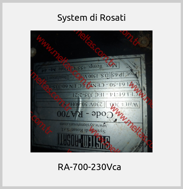 System di Rosati-RA-700-230Vca  