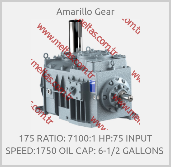 Amarillo Gear - 175 RATIO: 7100:1 HP:75 INPUT SPEED:1750 OIL CAP: 6-1/2 GALLONS 