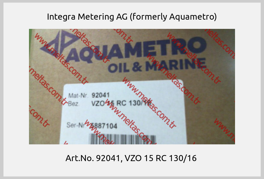 Integra Metering AG (formerly Aquametro) - Art.No. 92041, VZO 15 RC 130/16 