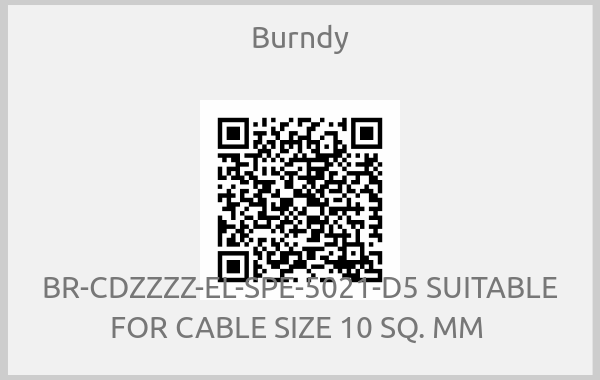 Burndy-BR-CDZZZZ-EL-SPE-5021-D5 SUITABLE FOR CABLE SIZE 10 SQ. MM 
