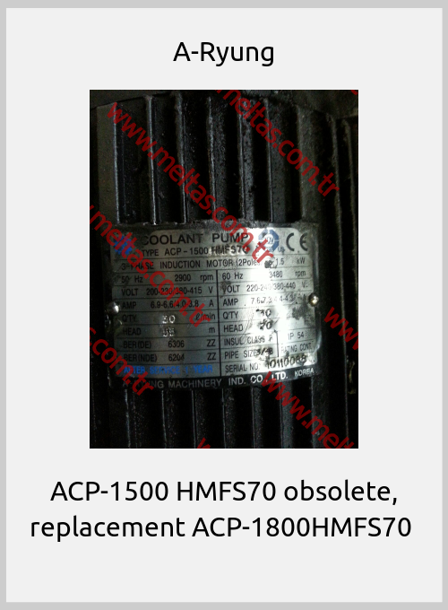 A-Ryung - ACP-1500 HMFS70 obsolete, replacement ACP-1800HMFS70 