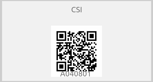 CSI - A040801 
