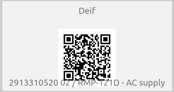 Deif - 2913310520 02 / RMP-121D - AC supply