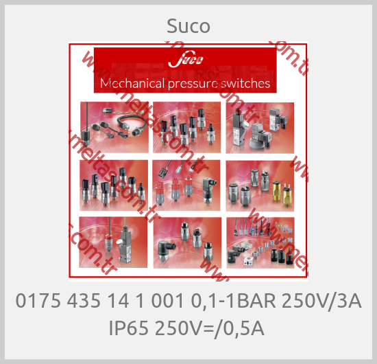 Suco - 0175 435 14 1 001 0,1-1BAR 250V/3A IP65 250V=/0,5A 