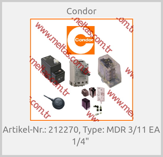 Condor - Artikel-Nr.: 212270, Type: MDR 3/11 EA 1/4" 