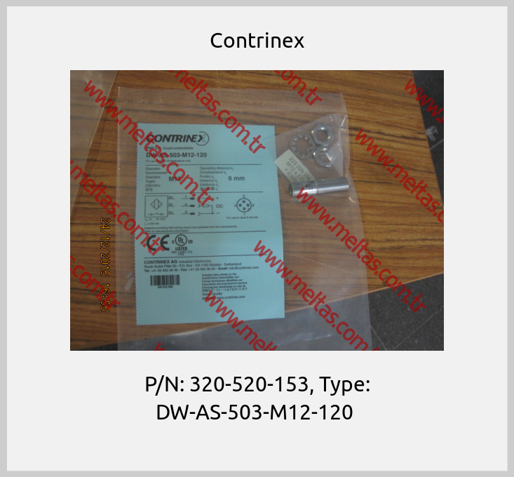 Contrinex-P/N: 320-520-153, Type: DW-AS-503-M12-120 