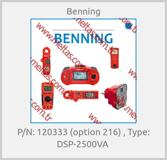 Benning - P/N: 120333 (option 216) , Type: DSP-2500VA 