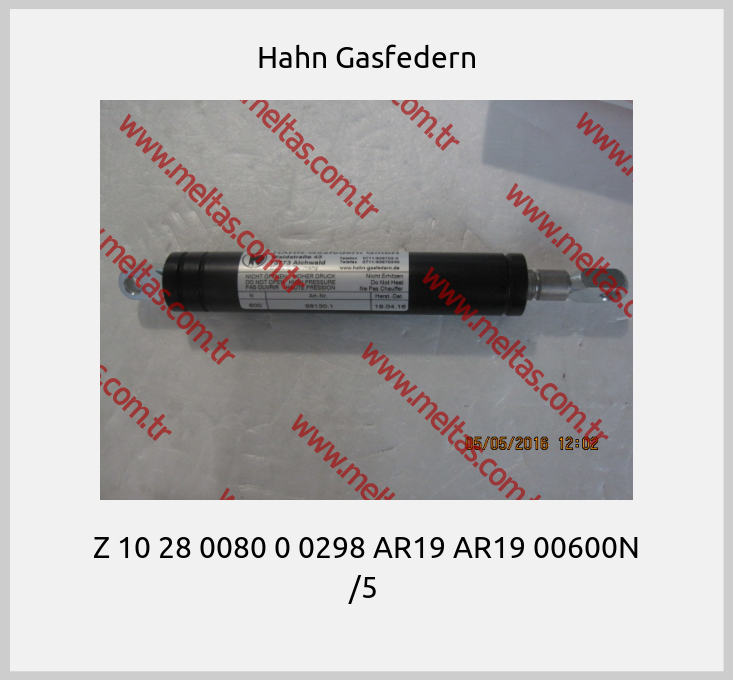 Hahn Gasfedern - Z 10 28 0080 0 0298 AR19 AR19 00600N /5 