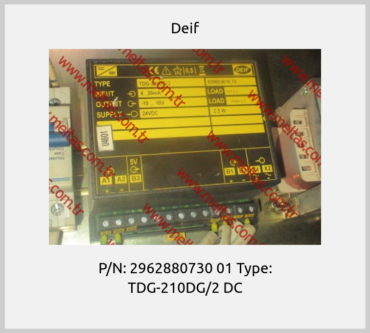 Deif - P/N: 2962880730 01 Type: TDG-210DG/2 DC