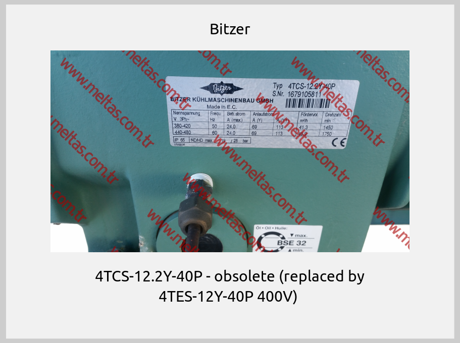 Bitzer - 4TCS-12.2Y-40P - obsolete (replaced by 4TES-12Y-40P 400V) 