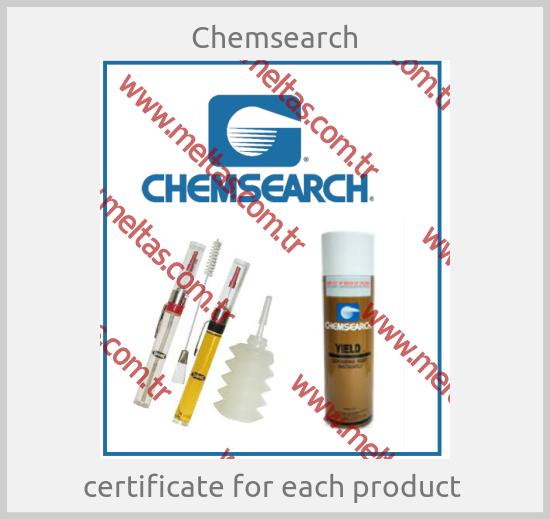 Chemsearch - certificate for each product 
