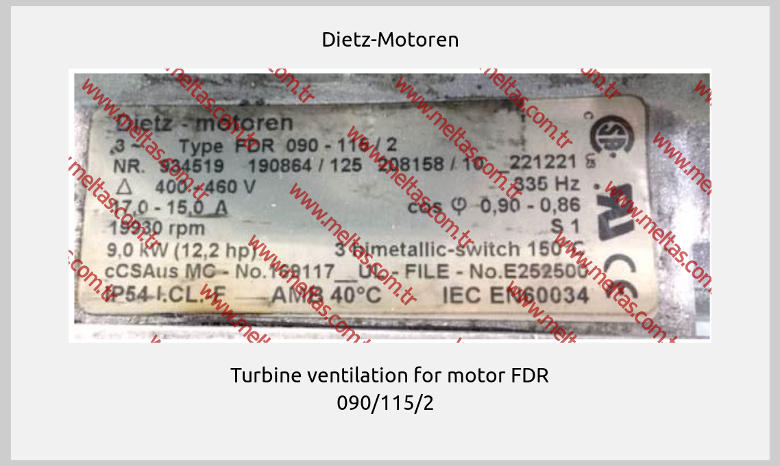 Dietz-Motoren - Turbine ventilation for motor FDR 090/115/2  
