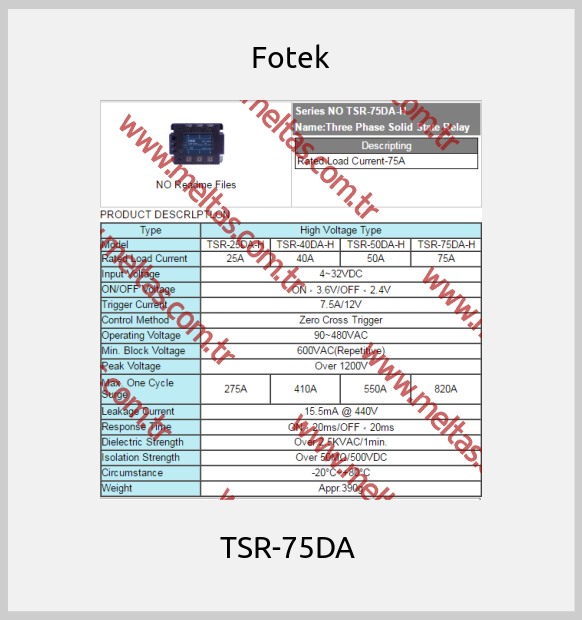 Fotek-TSR-75DA 
