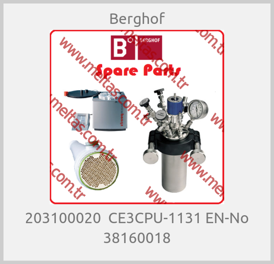 Berghof - 203100020  CE3CPU-1131 EN-No 38160018