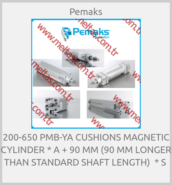 Pemaks-200-650 PMB-YA CUSHIONS MAGNETIC CYLINDER * A + 90 MM (90 MM LONGER THAN STANDARD SHAFT LENGTH)  * S 