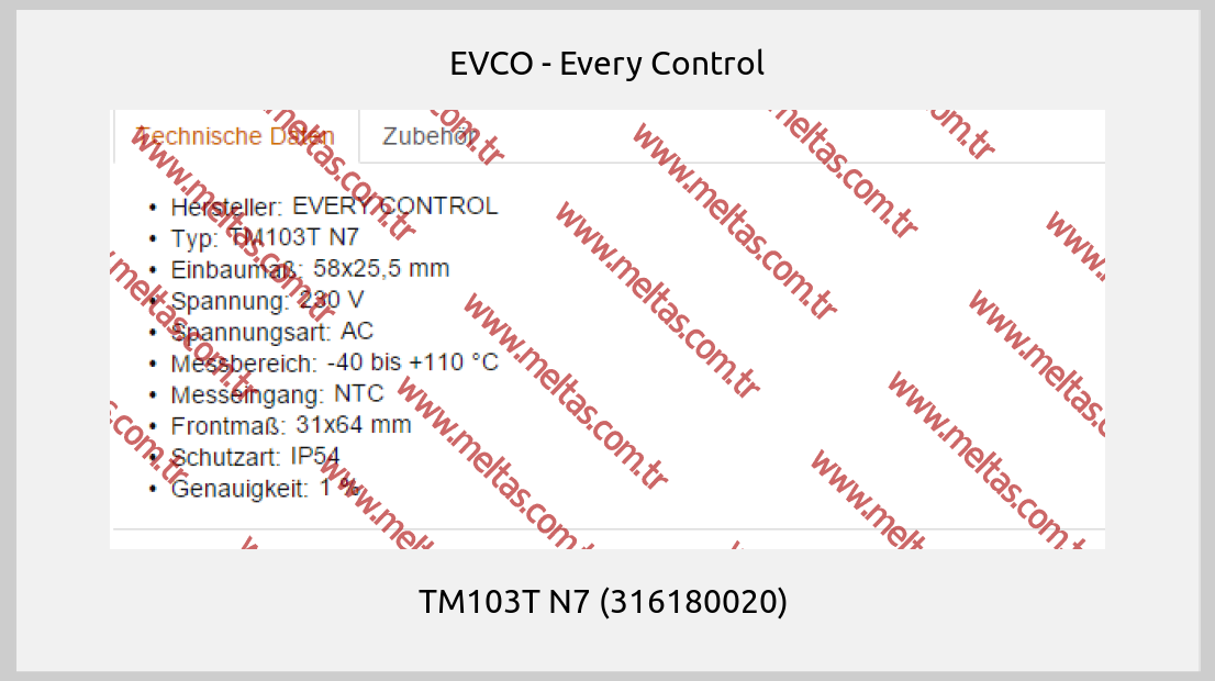EVCO - Every Control-TM103T N7 (316180020) 