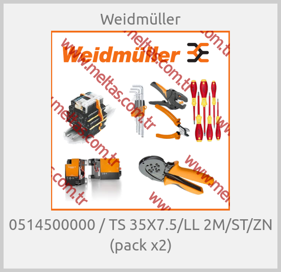 Weidmüller-0514500000 / TS 35X7.5/LL 2M/ST/ZN (pack x2)